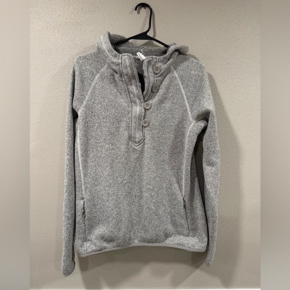The North Face Heathered Gray Crescent Sunshine Fleece Sweatshirt Hoodie - Picture 2 of 8